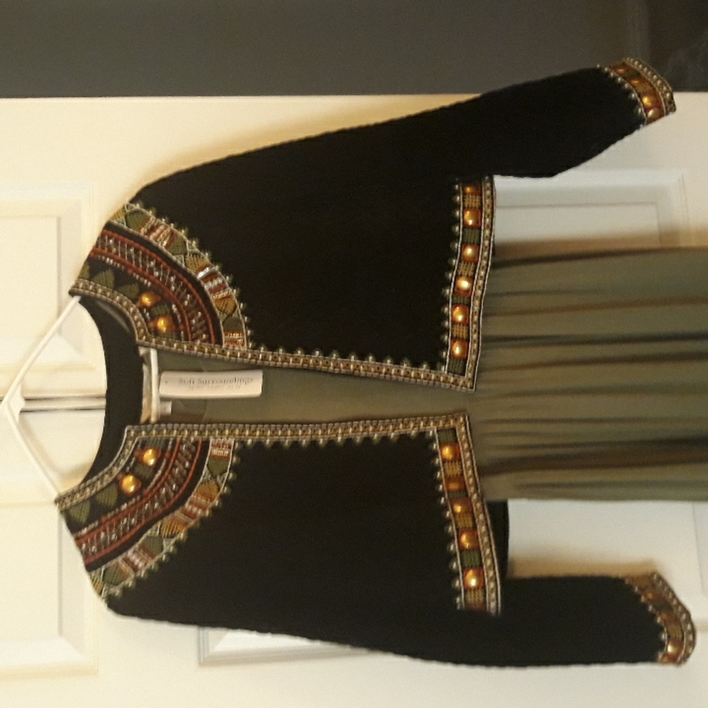 Black velvet, quilted bolero jacket with ornamentation